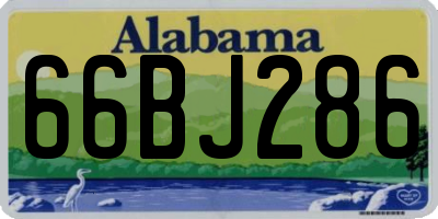 AL license plate 66BJ286