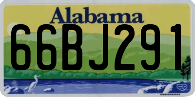 AL license plate 66BJ291