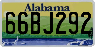 AL license plate 66BJ292