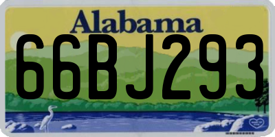 AL license plate 66BJ293