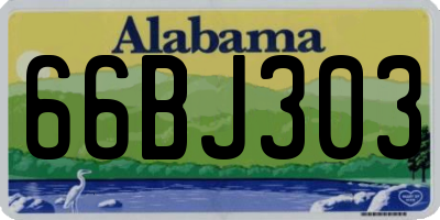AL license plate 66BJ303