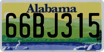 AL license plate 66BJ315