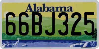 AL license plate 66BJ325