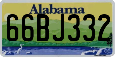 AL license plate 66BJ332