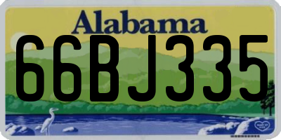 AL license plate 66BJ335