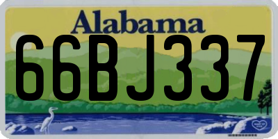AL license plate 66BJ337