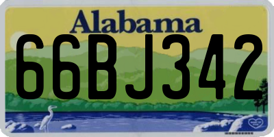 AL license plate 66BJ342