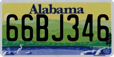 AL license plate 66BJ346