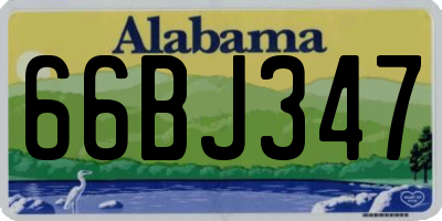 AL license plate 66BJ347