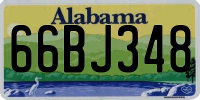 AL license plate 66BJ348