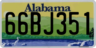 AL license plate 66BJ351