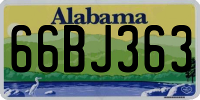AL license plate 66BJ363