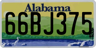 AL license plate 66BJ375