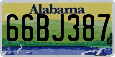 AL license plate 66BJ387