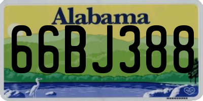AL license plate 66BJ388