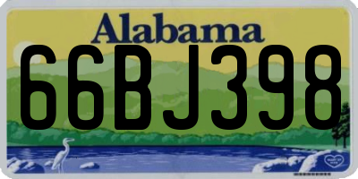 AL license plate 66BJ398