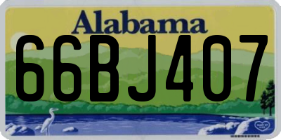 AL license plate 66BJ407
