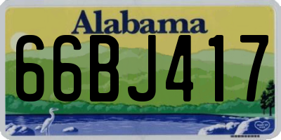 AL license plate 66BJ417