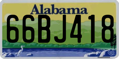 AL license plate 66BJ418