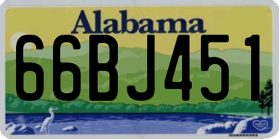 AL license plate 66BJ451