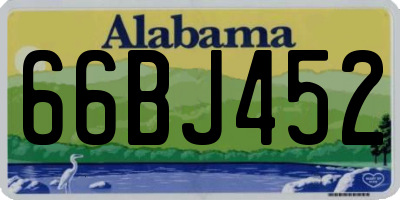 AL license plate 66BJ452