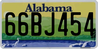 AL license plate 66BJ454
