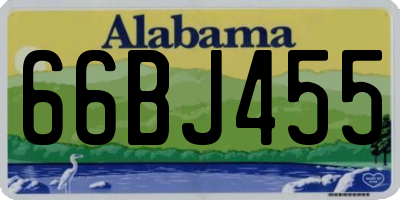 AL license plate 66BJ455