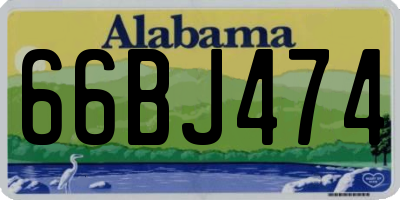 AL license plate 66BJ474