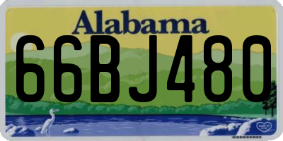 AL license plate 66BJ480