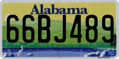 AL license plate 66BJ489