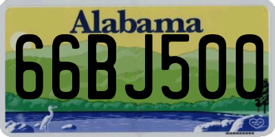 AL license plate 66BJ500