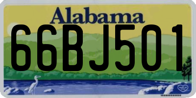 AL license plate 66BJ501