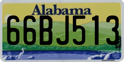 AL license plate 66BJ513