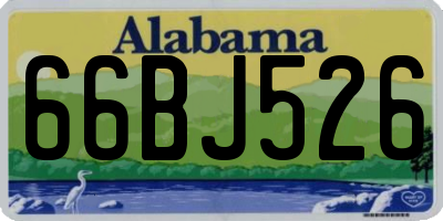 AL license plate 66BJ526