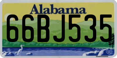 AL license plate 66BJ535
