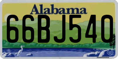 AL license plate 66BJ540