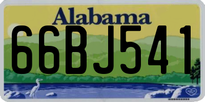 AL license plate 66BJ541
