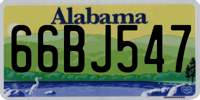 AL license plate 66BJ547