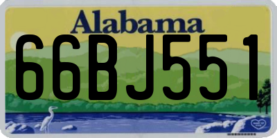 AL license plate 66BJ551
