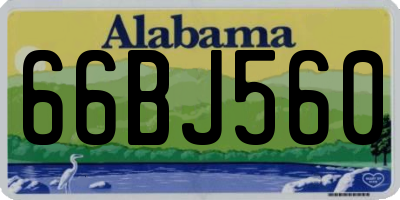 AL license plate 66BJ560
