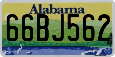 AL license plate 66BJ562