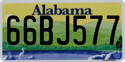 AL license plate 66BJ577