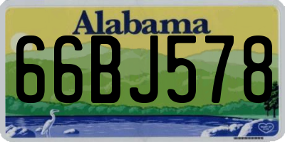 AL license plate 66BJ578