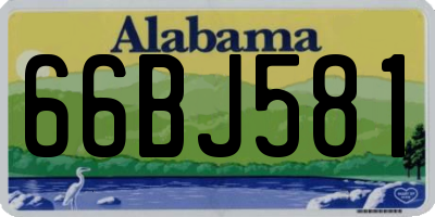 AL license plate 66BJ581
