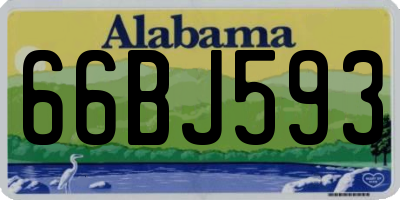 AL license plate 66BJ593