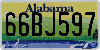 AL license plate 66BJ597