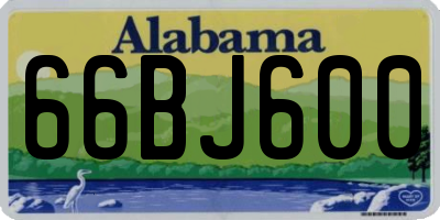 AL license plate 66BJ600