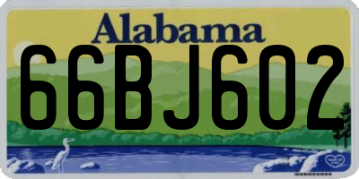 AL license plate 66BJ602
