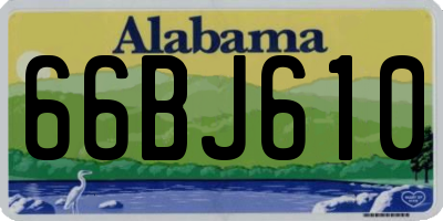 AL license plate 66BJ610
