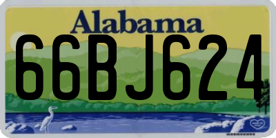 AL license plate 66BJ624